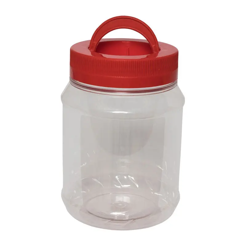 1.4-Liter Handle-Equipped Round Pet Bottle With Red Cap – Easy-Grip Liquid Storage (#8092) 1