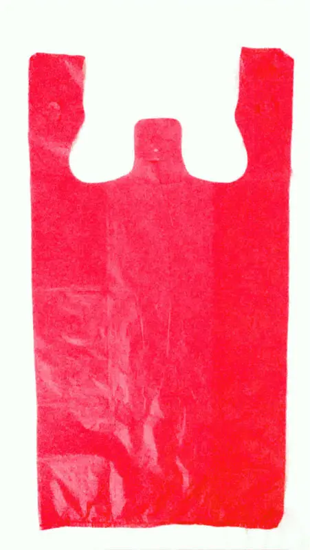 1/6-Cut Red T-Shirt Bag – Tear-Notch Opening, Versatile Carry Solution 1