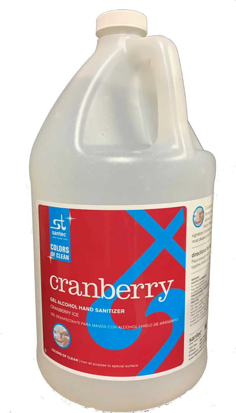 1 Gallon Cranberry-Scented Alcohol Hand Sanitizer Gel – Santec Brand 1