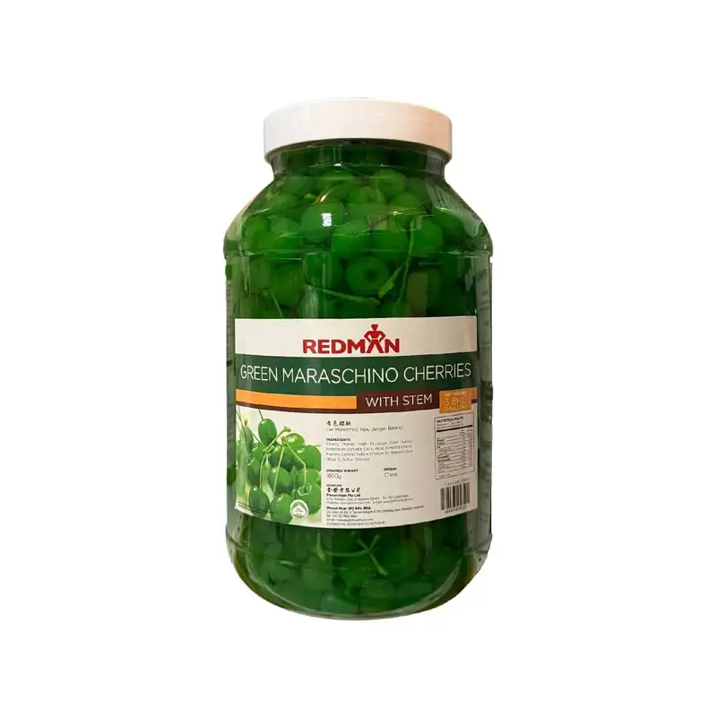 1-Gallon Green Maraschino Cherries – Cocktail Garnish (#109917) 1