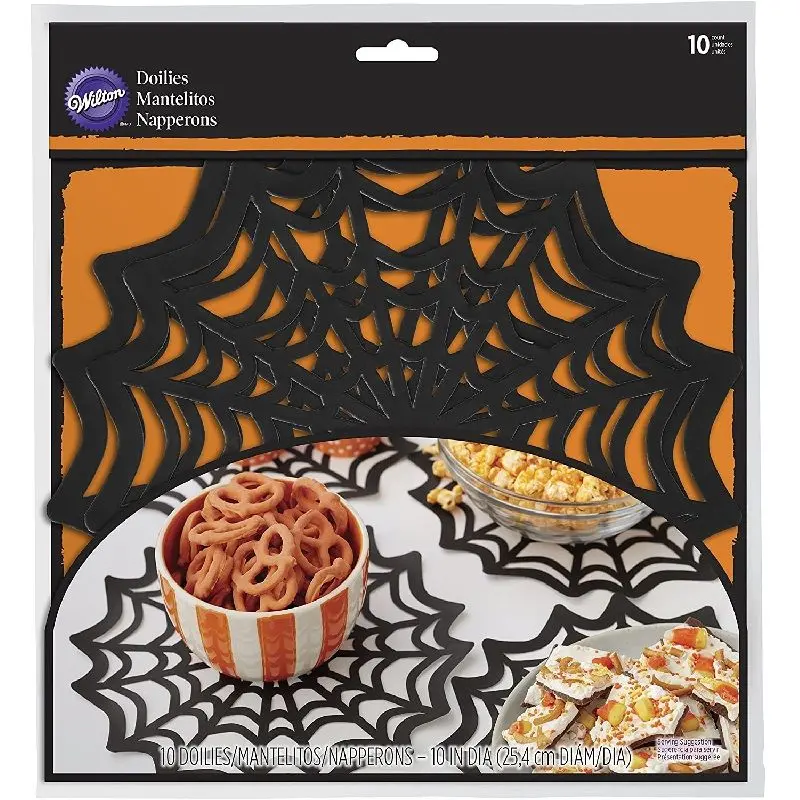 10-Inch Halloween Spiderweb Paper Doily Set – 10 Pcs 1