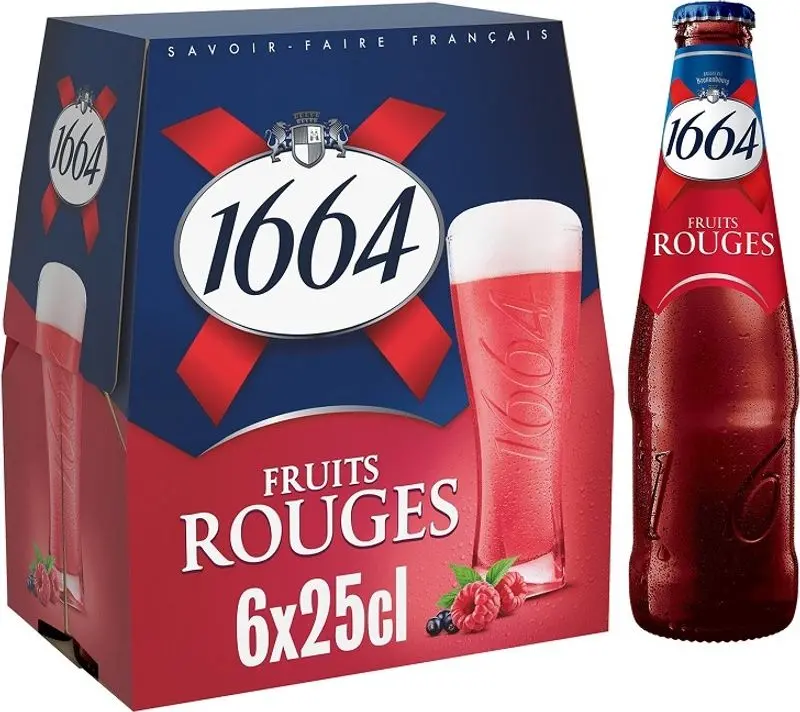 1664 Rouge Fruit Beer – 25Cl, 4.5% Abv Refreshing Raspberry-Infused Lager 1