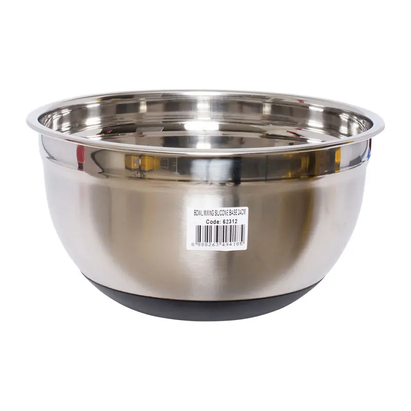 24Cm Stainless Steel Mixing Bowl – Heavy-Duty With Silicone Grip Base 1
