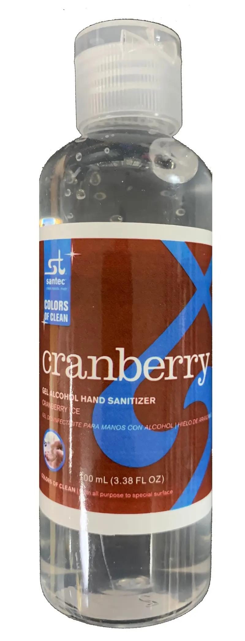 3.38 Fl Oz Travel-Sized Cranberry Alcohol Hand Sanitizer – Santec 1