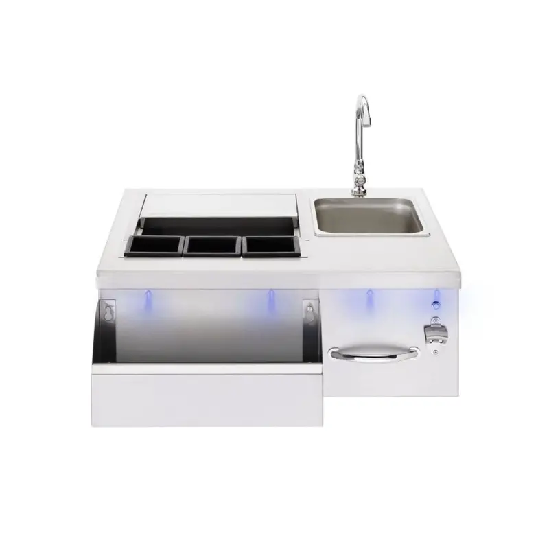 30-Inch Beverage & Prep Station – Led-Lit Outdoor Kitchen Centerpiece 1