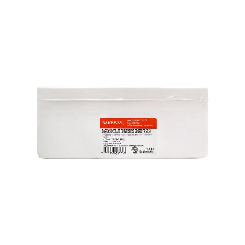 55.5% Dark Chocolate Couverture Drops – 6Kg Industrial Pack 1