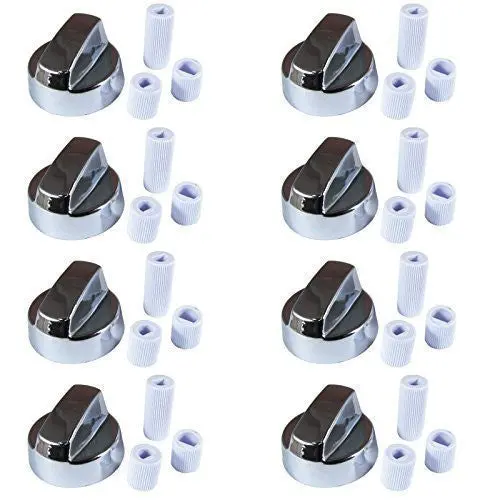 8-Piece Silver Cooker Hob Control Knob Set With Adaptors 1