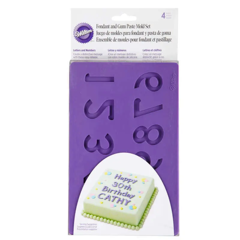 Alphabet & Number Fondant Mold Set – Precision-Cut Silicone Letters/Numbers (#56555) 1