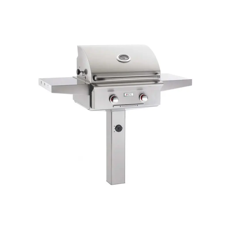 American Outdoor Grill T-Series 24-Inch In-Ground Post Grill With Backburner & Rotisserie 1