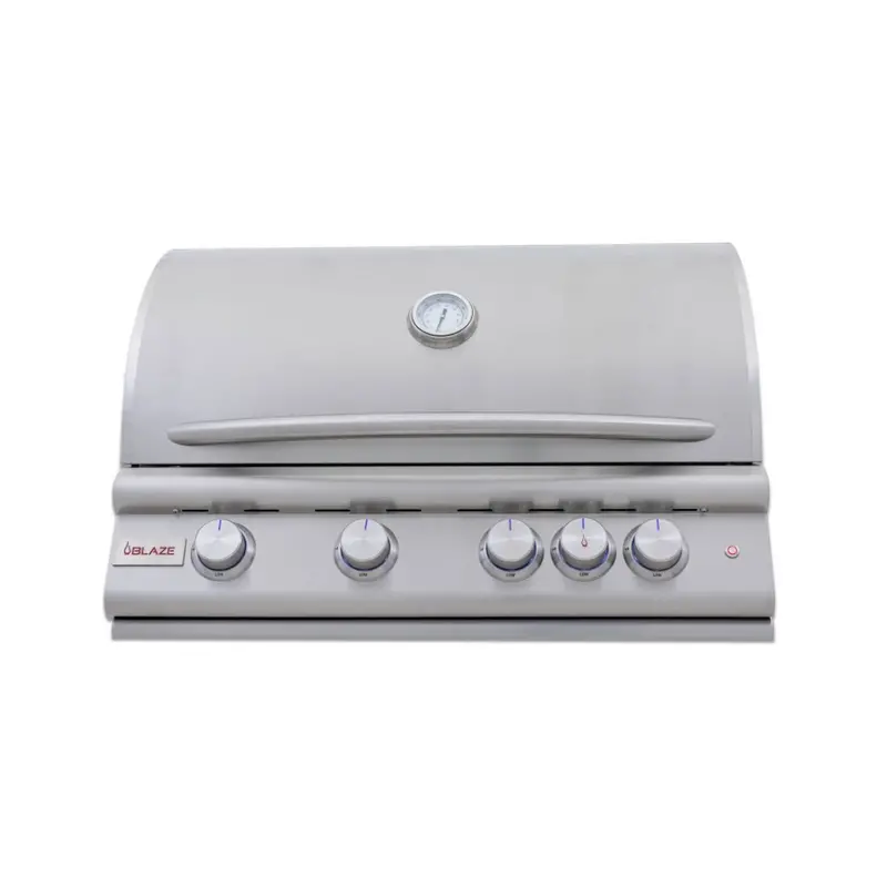 Blaze Premium Lte+ 32-Inch 4-Burner Built-In Gas Grill Featuring Rear Infrared Burner And Hydraulic Hood Lift 1