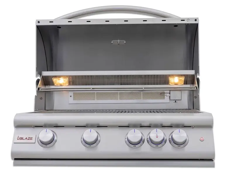 Blaze Premium Lte+ 32-Inch Marine-Grade 4-Burner Built-In Gas Grill With Rear Infrared Burner And Lift-Assist Hood 1
