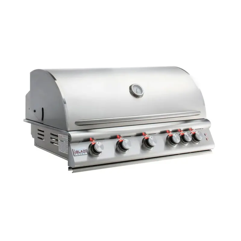 Blaze Premium Lte+ 40-Inch 5-Burner Built-In Gas Grill With Rear Infrared Burner And Lift-Assist Hood 1