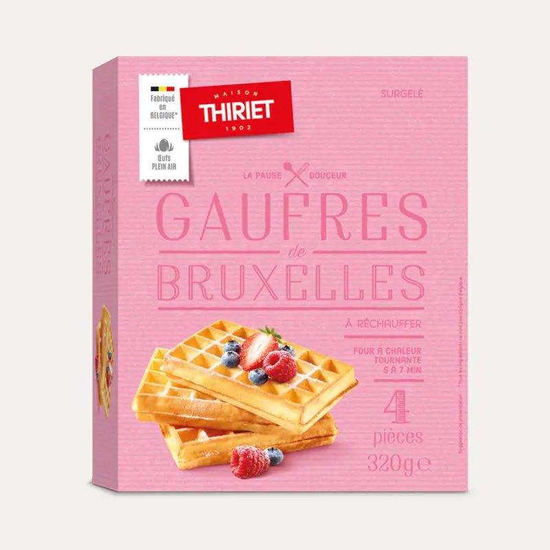 Brussels-Style Waffles – 320G (4-Pack) Crispy Artisan Breakfast Treats 1