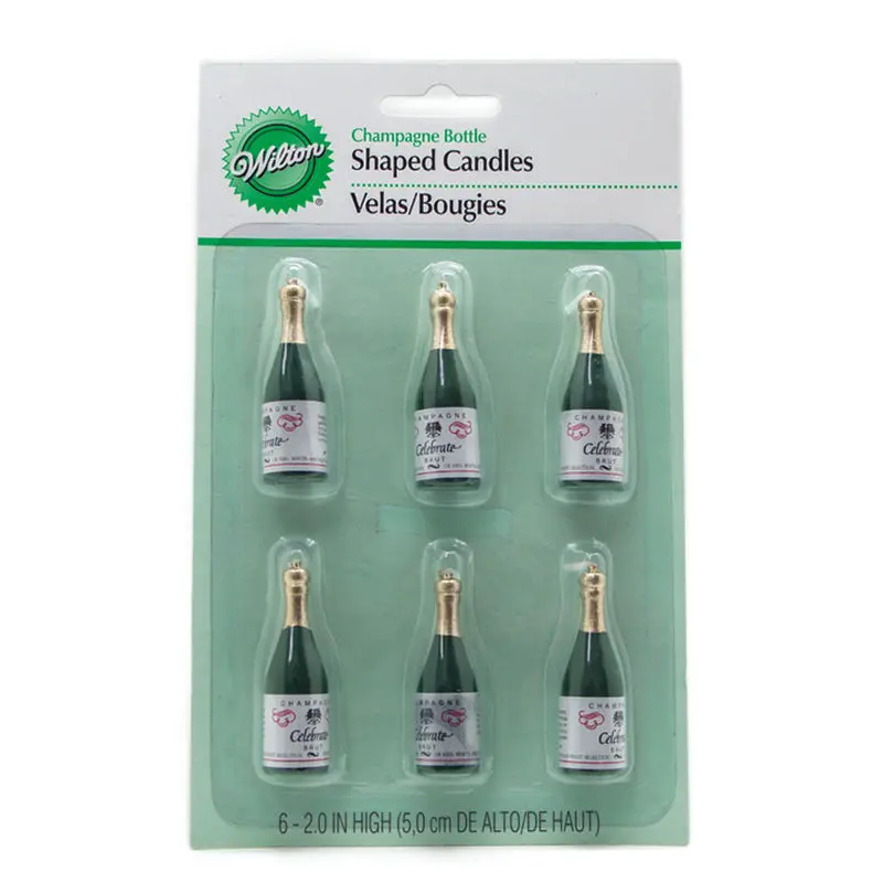 Champagne Bottle-Shaped Candles – Set Of 6 (Sku #51894) 1