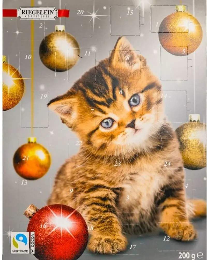 Christmas Cat-Themed Chocolate Advent Calendar – 200G With 24 Treats (#126709) 1