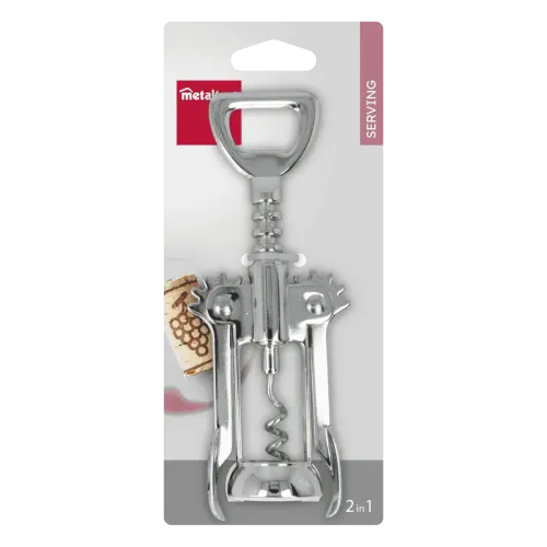 Chrome Lever-Action Corkscrew & Bottle Opener – Dual-Function Bar Essential (#127215) 1