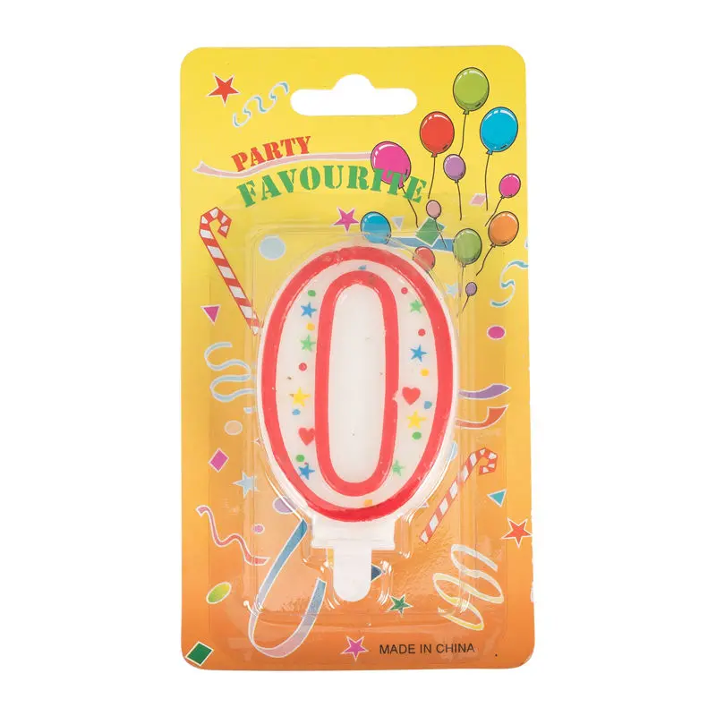 Classic Number '0' Birthday Candle – Tapered Wax Candle For Celebration Cakes (#8210) 1