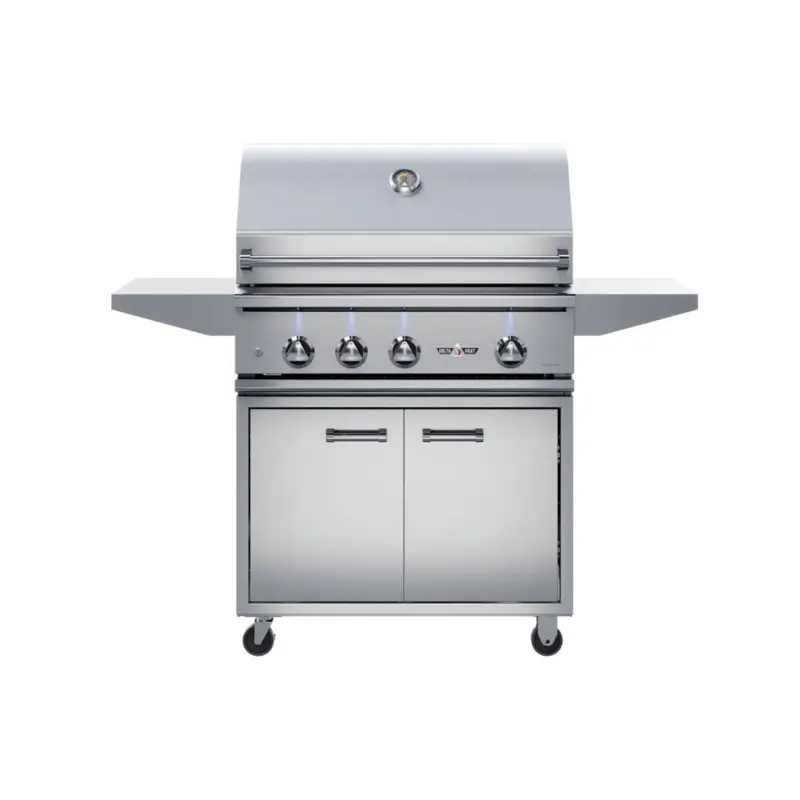 Delta Heat 32-Inch 3-Burner Gas Grill With Rear Infrared Burner & Rotisserie – On Cart 1