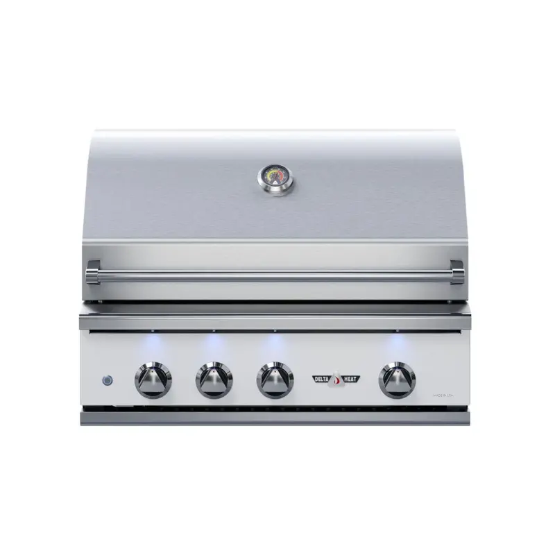 Delta Heat 32-Inch Three-Burner Built-In Gas Grill – White Trim, Sear Zone & Rotisserie 1