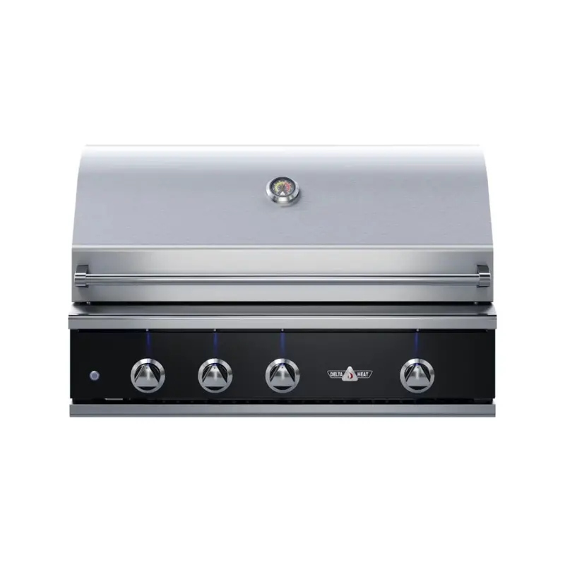 Delta Heat 38-Inch Three-Burner Built-In Gas Grill – Black Trim, Infrared Rear Burner & Rotisserie 1