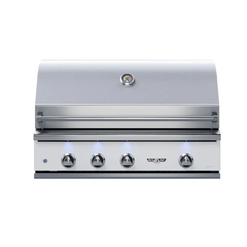 Delta Heat 38-Inch Three-Burner Built-In Gas Grill – White Trim, Sear Zone & Rotisserie 1