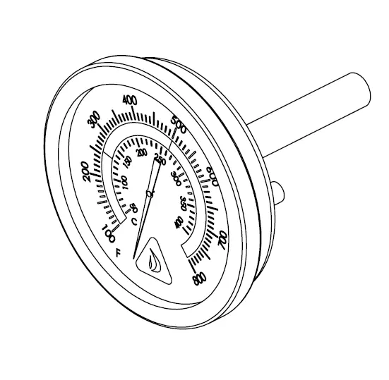 Delta Heat Stainless Steel Hood-Mounted Thermometer - #15372 1