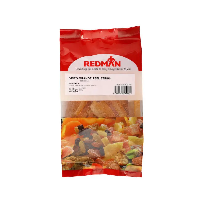 Dried Orange Peel Strips – 60 × 5 × 6Mm, 250G Resealable Bag (#53035) 1