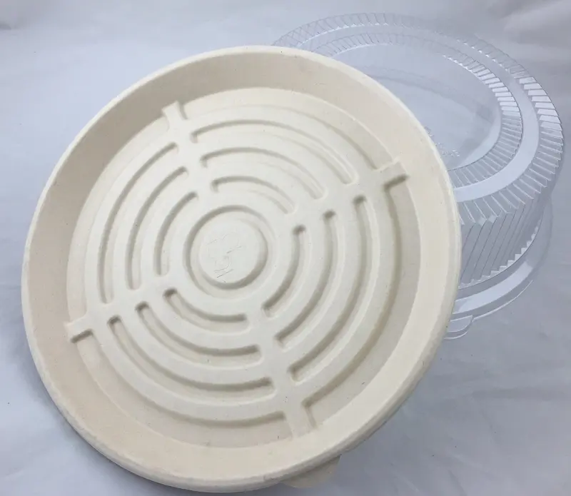 Ec012 Eccocane 12-Inch Round Sugarcane Tray – Compostable, Sturdy Serving Base 1