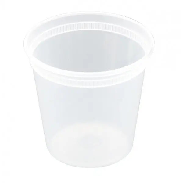 Eccocane 24 Oz Microwave-Safe Hdpe Deli Container With Snap-On Lid 1