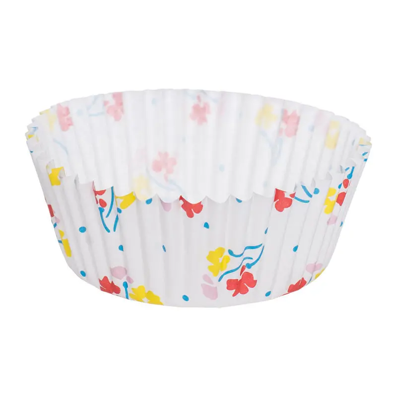 Floral-Print Greaseproof Baking Cups – 90 Mm Height (#1306) 1