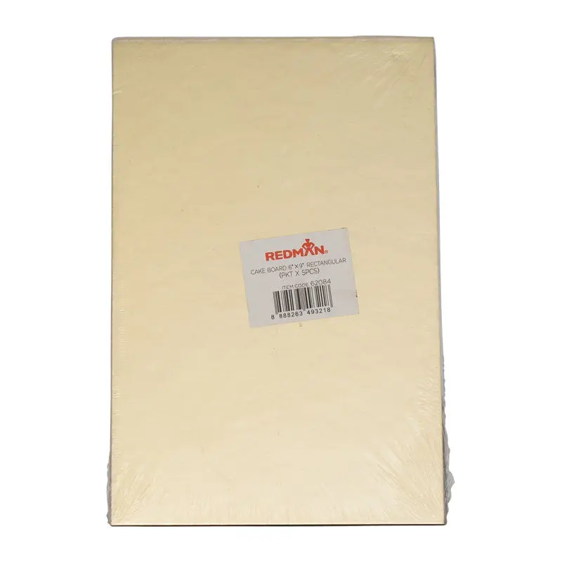 Gold-Finished Rectangular Cake Board – 6" X 9", Pack Of 5 (#62084) 1