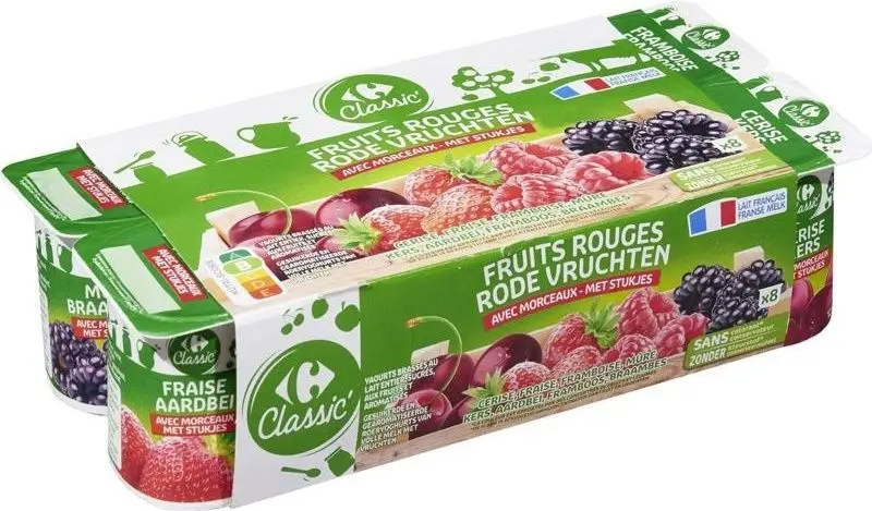 Greek Red Fruit Pieces Yogurt, 125G – Thick Strained Base With Juicy Berry Bits 1