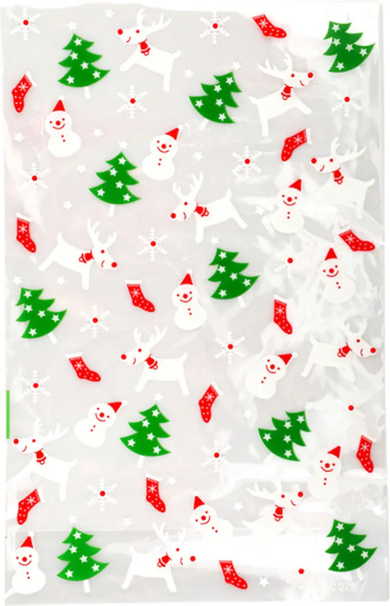 Holiday-Themed Christmas Cookie Bags – C275 Size, 100-Pack (#57607) 1