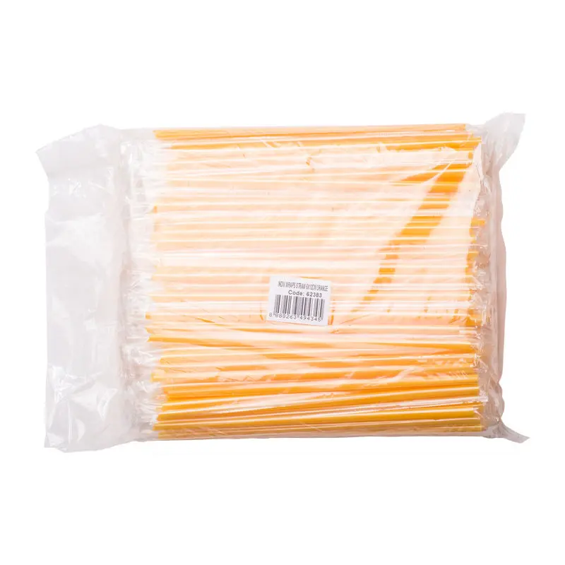 Individual Orange Paper Straw – 6Mm × 21Cm, Biodegradable & Decorative 1