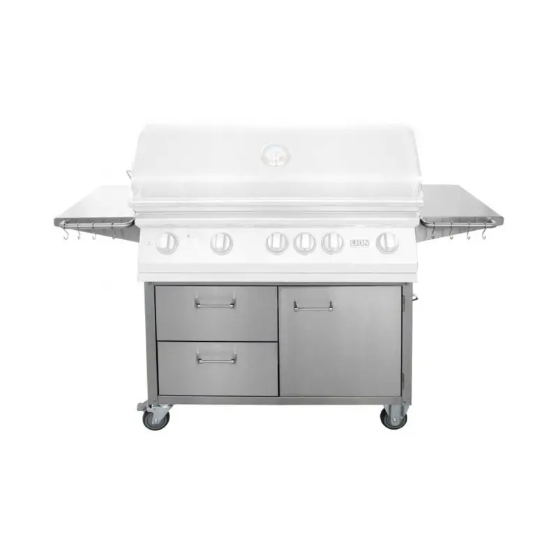 Lion 40-Inch Stainless Steel Outdoor Grill Cart With Storage Access Doors 1