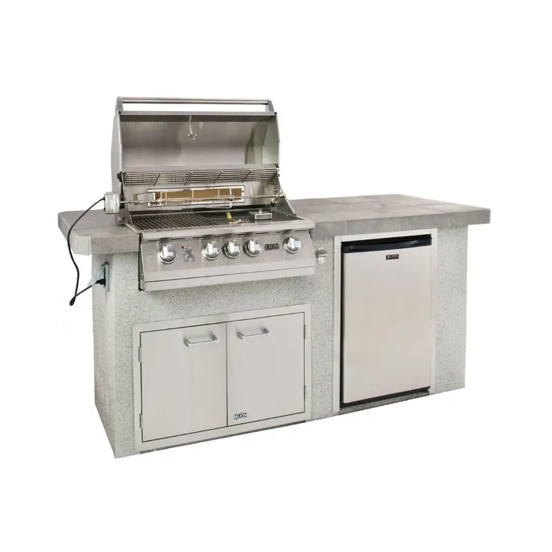 Lion Advanced Q 7-Foot Compact Bbq Island: Gas Grill & Built-In Refrigerator 1