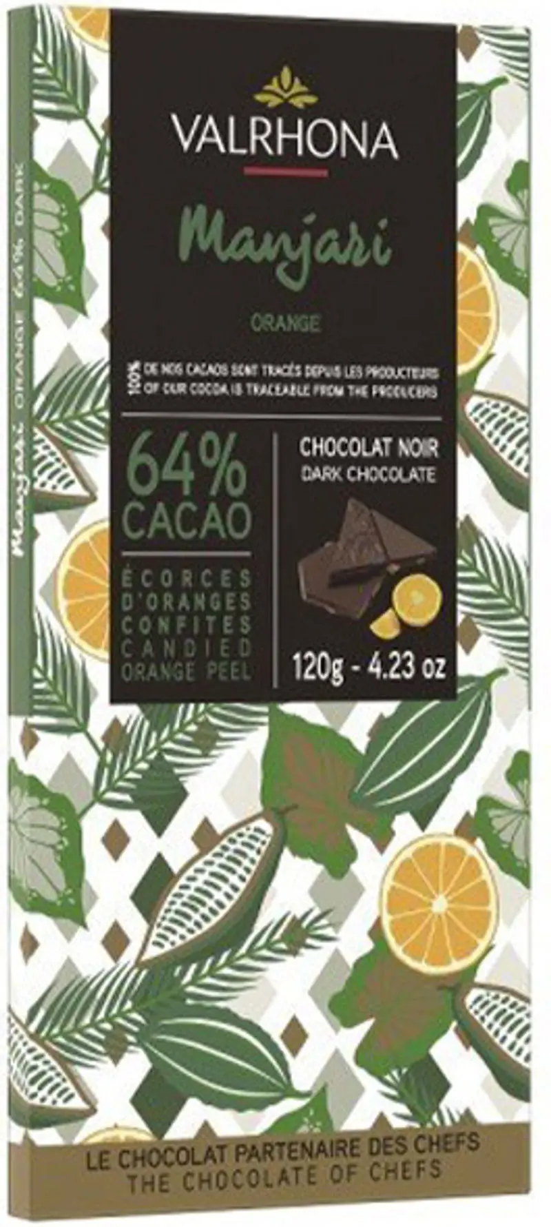 Manjari Orange Dark Chocolate Bar (64% Cacao) – 120G Citrus-Infused Luxury 1