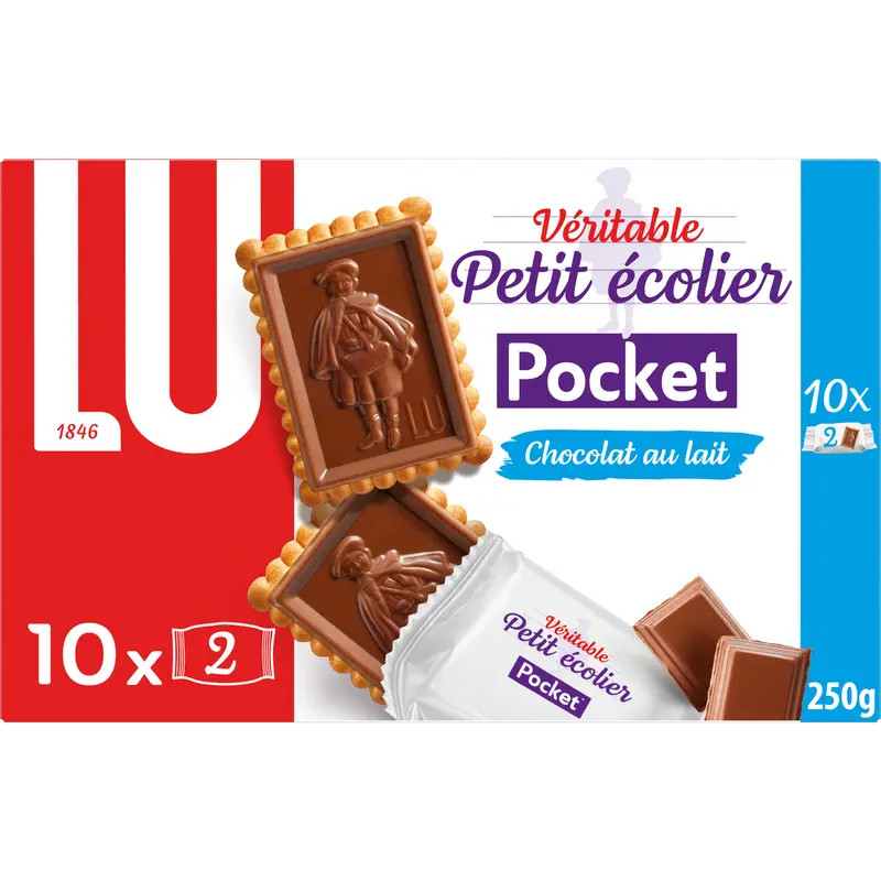 Milk Chocolate Petit Écolier Pocket Cookies – 250G Pack (#128396) 1
