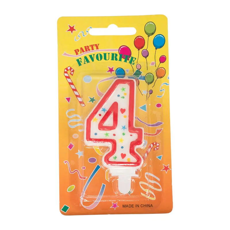 Number '4' Birthday Candle – Slim Taper Candle Ideal For Kids’ And Adult Cakes (#8204) 1