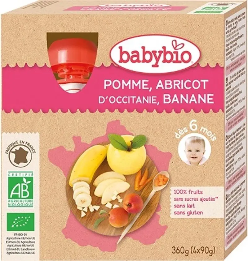 Organic Apple-Apricot-Banana Puree, 90G 1