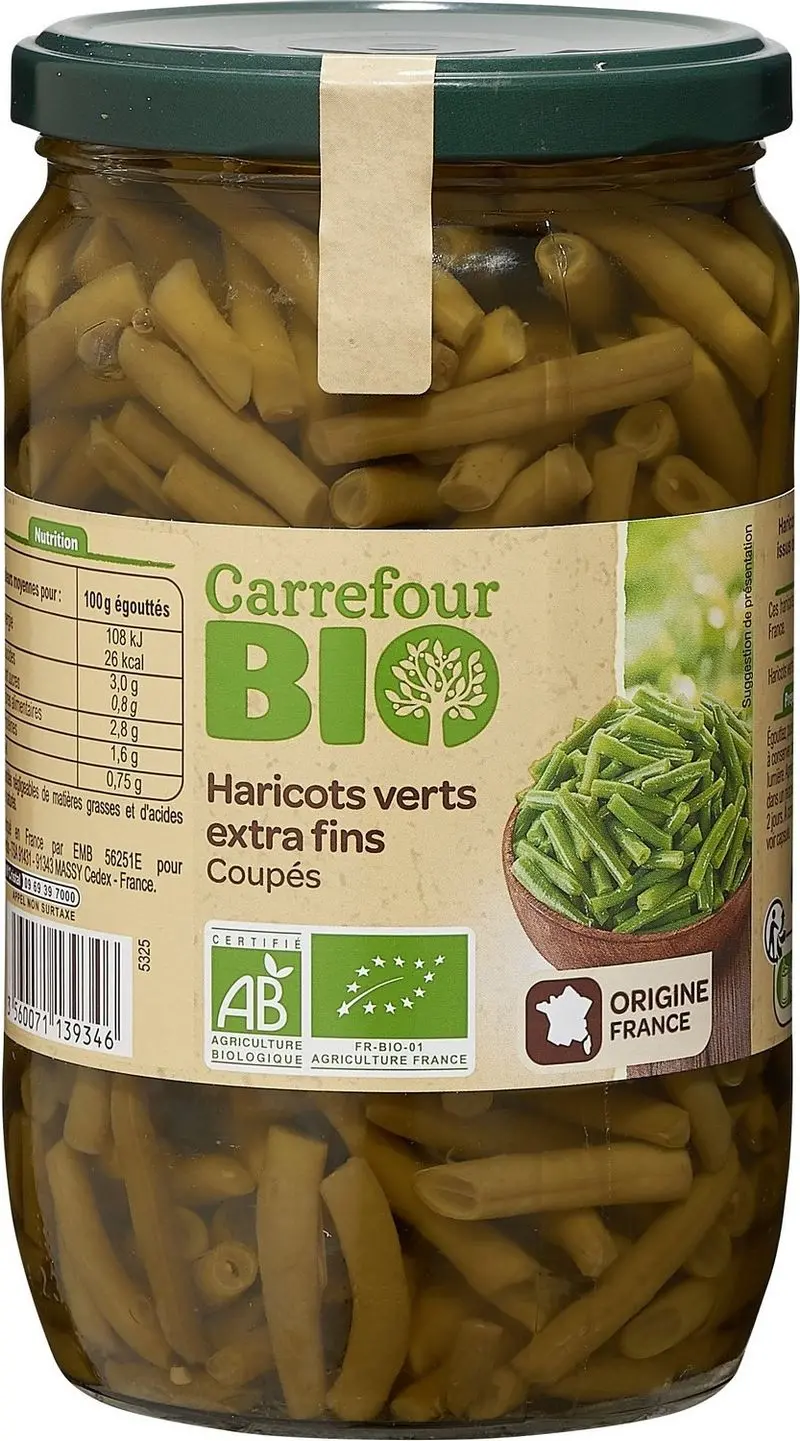Organic Extra-Fine Green Beans – 360G Canned 1