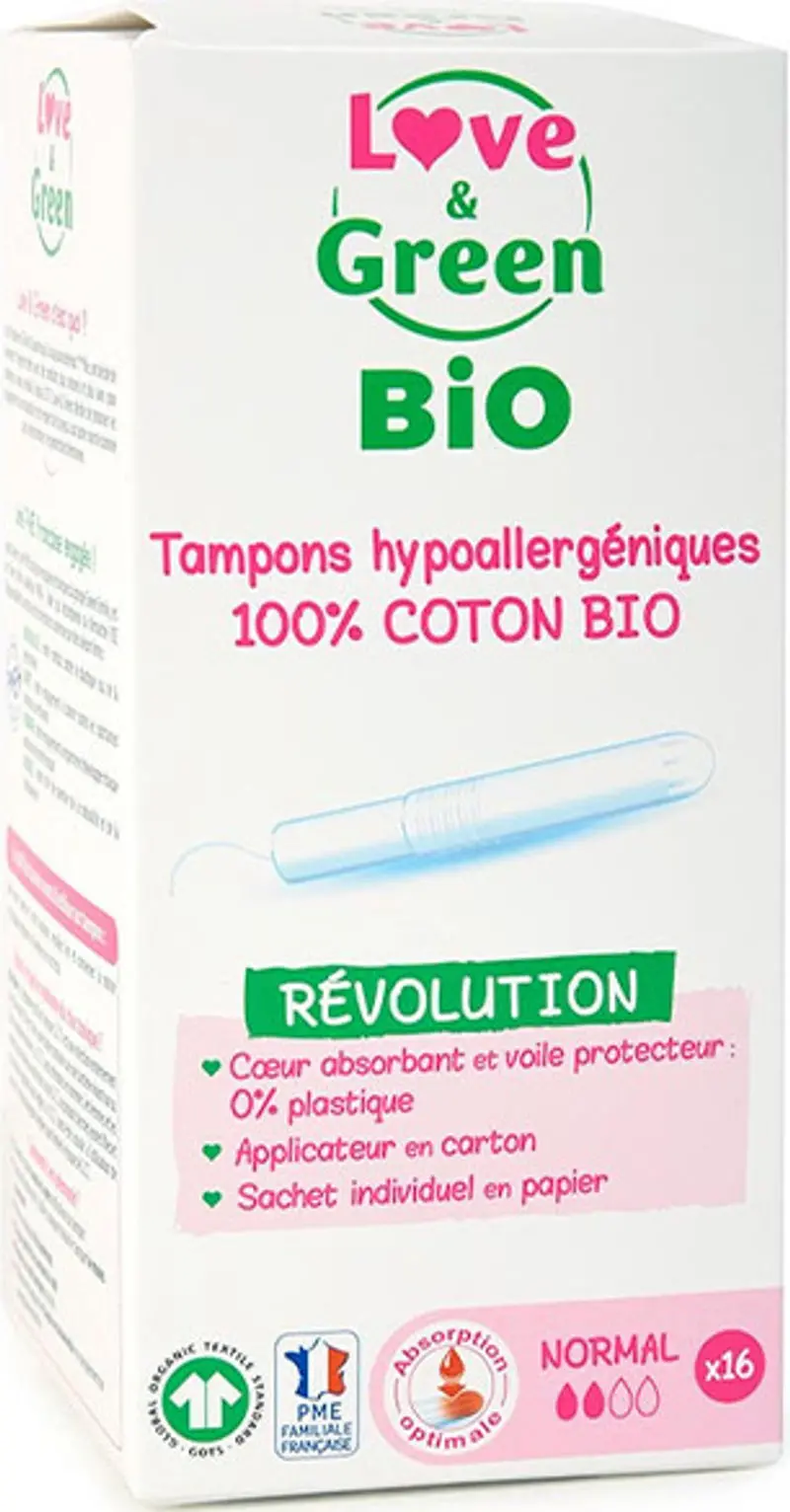 Organic Regular Tampons With Plastic-Free Applicator – Easy-Insert Design, 16-Pack 1