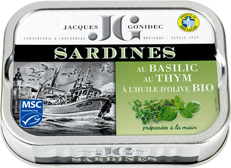 Organic Sardines Infused With Basil & Thyme – 115G 1