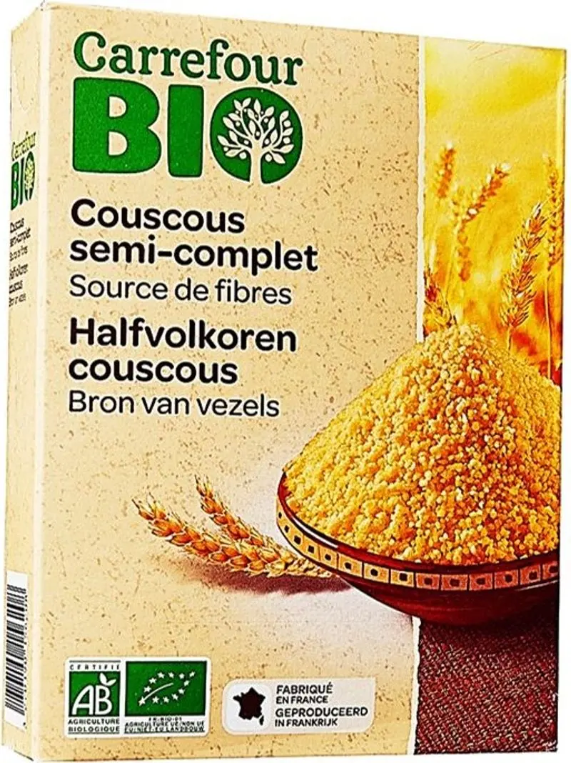 Organic Semi-Whole Couscous – 500G Traditional Texture (#117622) 1