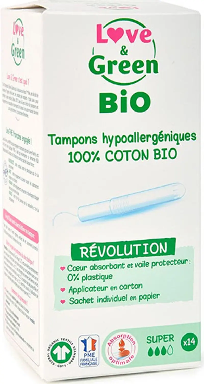 Organic Super-Absorbency Tampons With Applicator – 14 Count 1