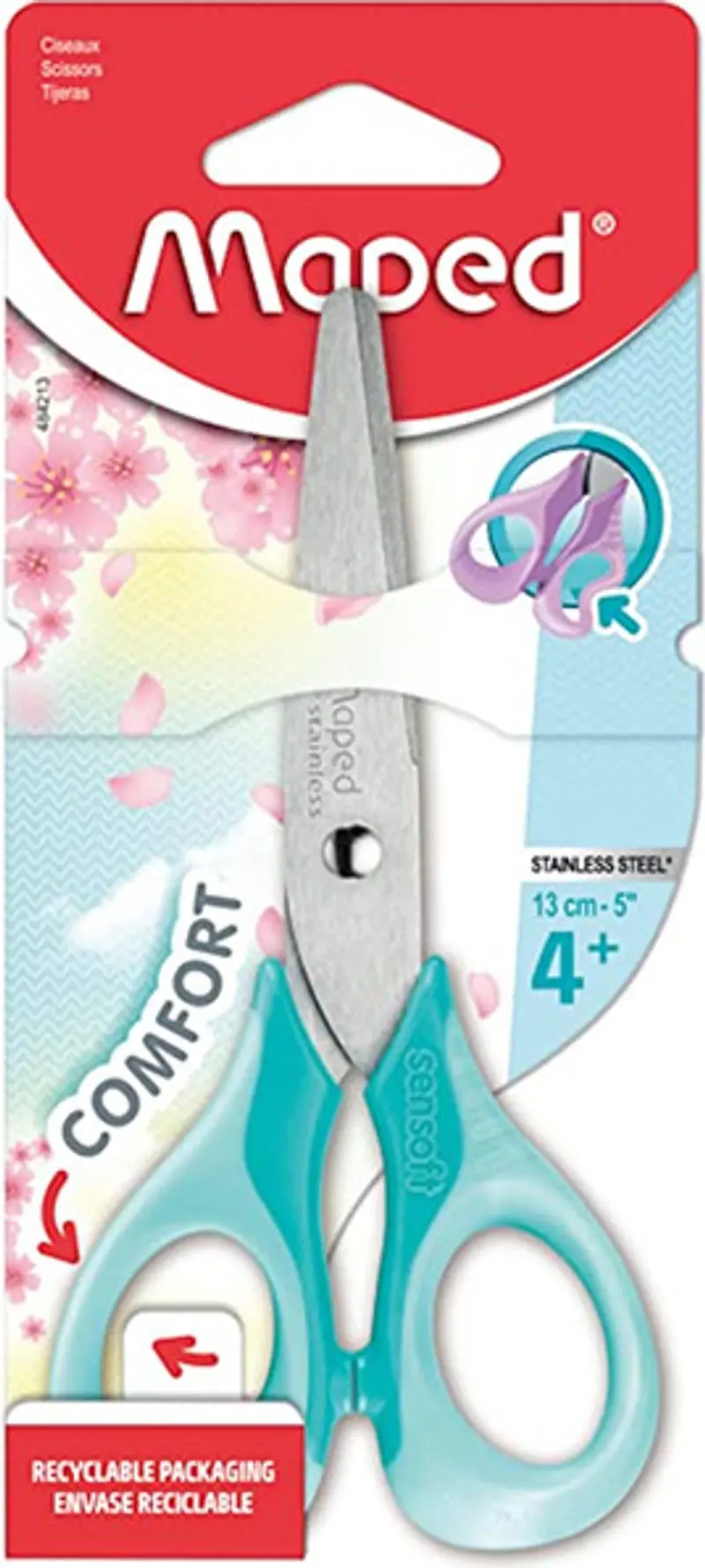 Pastel Blue Round-Tip Scissors – Precision Cutting Tool (#122369) 1