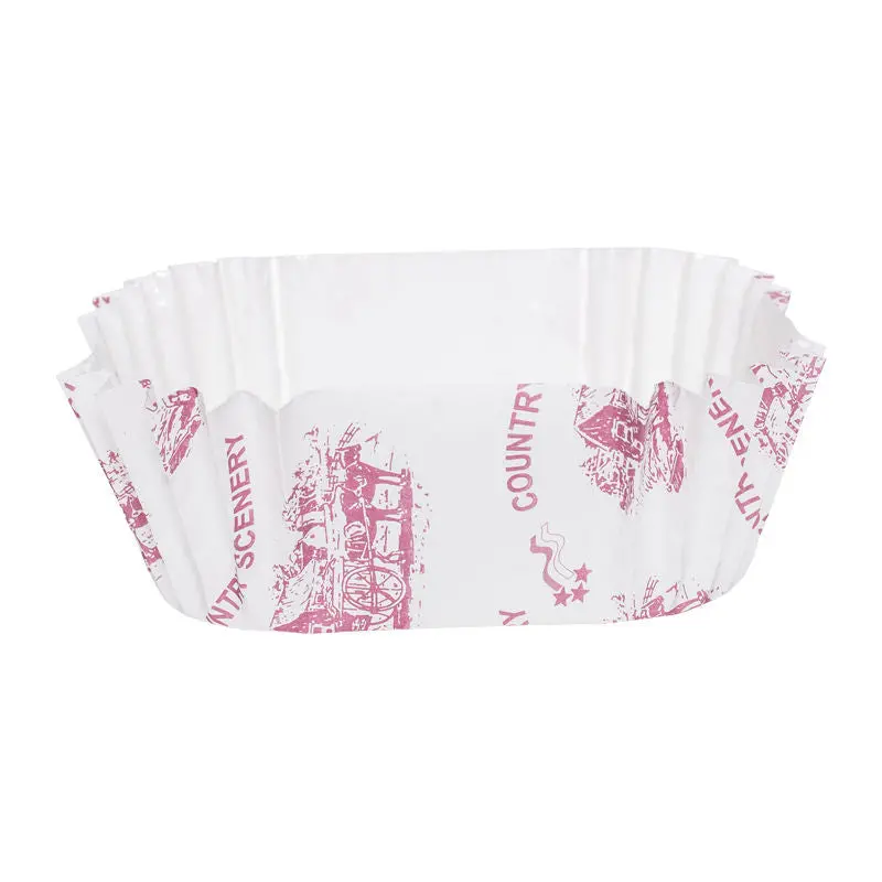 Pet Rectangular Baking Cups – Country Scene Design, 8 × 6 × 3.5 Cm, 200 Pcs (#50033) 1