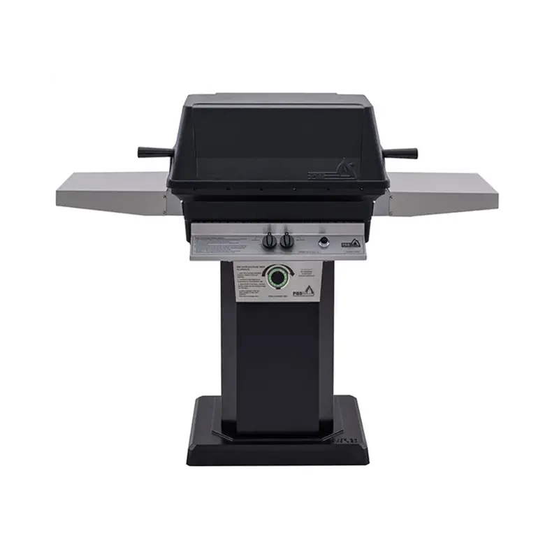 Pgs T-Series T40 Commercial Cast Aluminum Gas Grill With Timer And Black Patio Stand 1