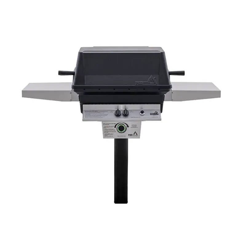 Pgs T-Series T40 Commercial Cast Aluminum Gas Grill With Timer And In-Ground Post 1