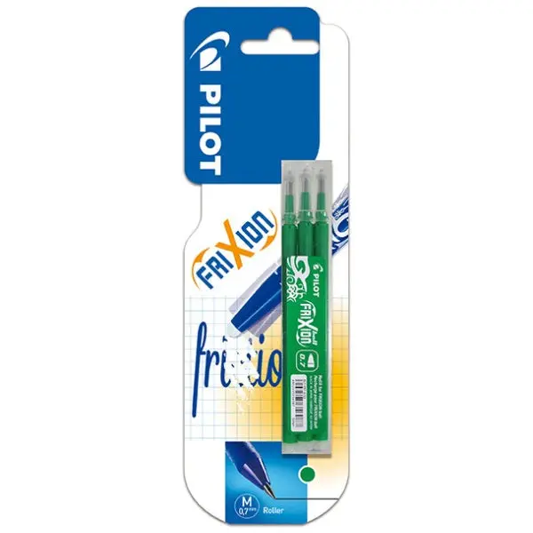 Pilot Frixion Erasable Gel Refills – Green Ink, 0.7Mm, Pack Of 3 1